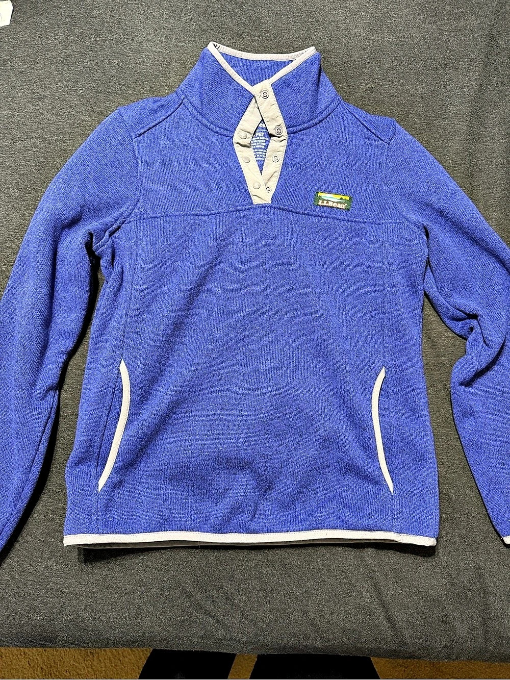 L.L.Bean Misses Terni 303536 Blue Fleece Pullover Size XS Like New